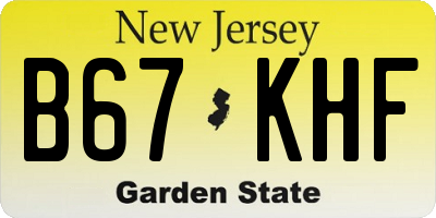 NJ license plate B67KHF