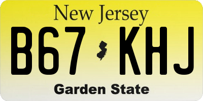 NJ license plate B67KHJ