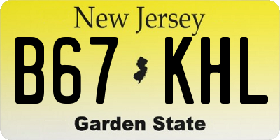 NJ license plate B67KHL