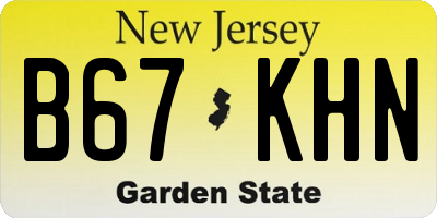 NJ license plate B67KHN