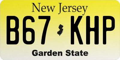NJ license plate B67KHP
