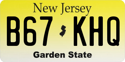 NJ license plate B67KHQ