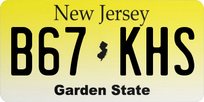 NJ license plate B67KHS