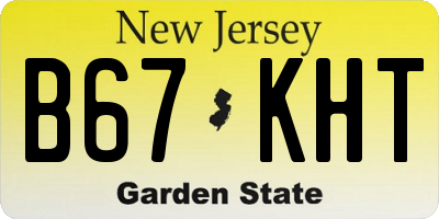NJ license plate B67KHT