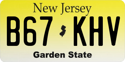 NJ license plate B67KHV