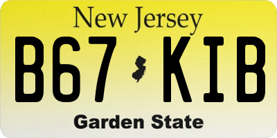 NJ license plate B67KIB