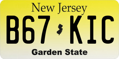 NJ license plate B67KIC