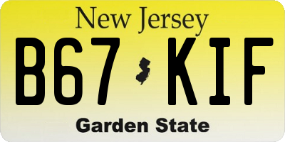 NJ license plate B67KIF