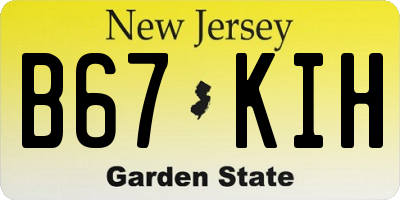 NJ license plate B67KIH