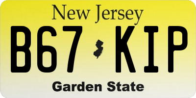 NJ license plate B67KIP