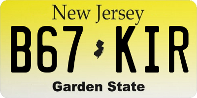 NJ license plate B67KIR