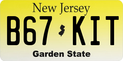 NJ license plate B67KIT