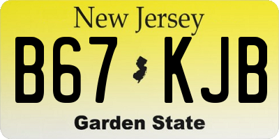 NJ license plate B67KJB
