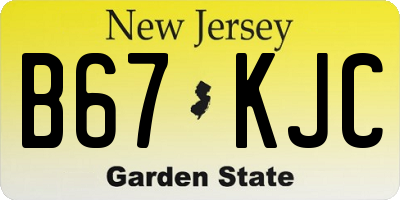 NJ license plate B67KJC