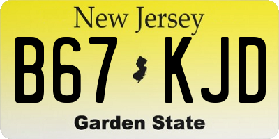 NJ license plate B67KJD