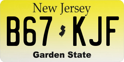 NJ license plate B67KJF