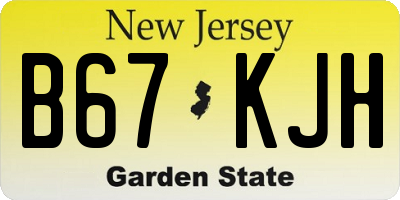 NJ license plate B67KJH