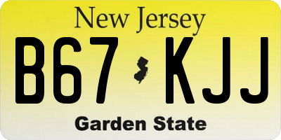 NJ license plate B67KJJ