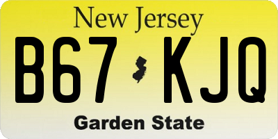 NJ license plate B67KJQ