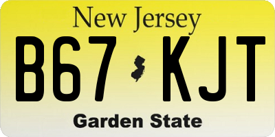 NJ license plate B67KJT