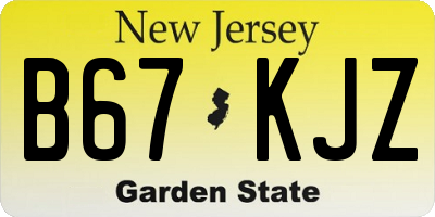 NJ license plate B67KJZ