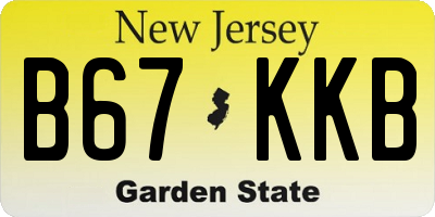NJ license plate B67KKB