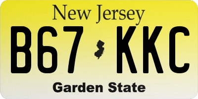 NJ license plate B67KKC