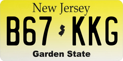 NJ license plate B67KKG