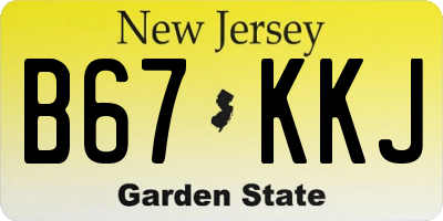 NJ license plate B67KKJ