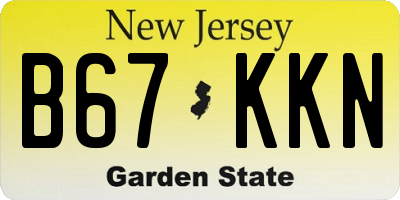 NJ license plate B67KKN