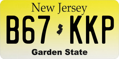 NJ license plate B67KKP