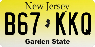 NJ license plate B67KKQ