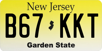 NJ license plate B67KKT