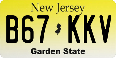 NJ license plate B67KKV
