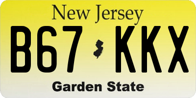 NJ license plate B67KKX