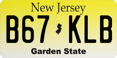 NJ license plate B67KLB