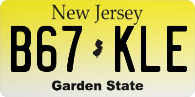 NJ license plate B67KLE