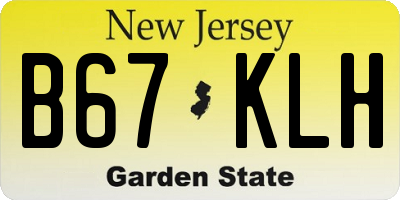 NJ license plate B67KLH