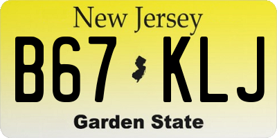 NJ license plate B67KLJ