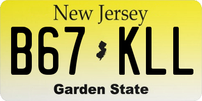 NJ license plate B67KLL
