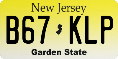 NJ license plate B67KLP