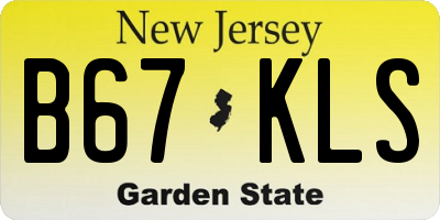 NJ license plate B67KLS
