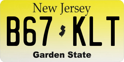 NJ license plate B67KLT