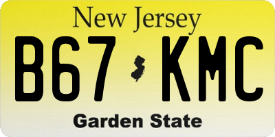 NJ license plate B67KMC