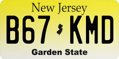 NJ license plate B67KMD