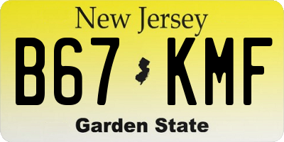 NJ license plate B67KMF