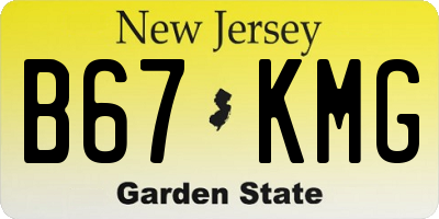 NJ license plate B67KMG