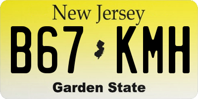 NJ license plate B67KMH