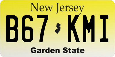 NJ license plate B67KMI