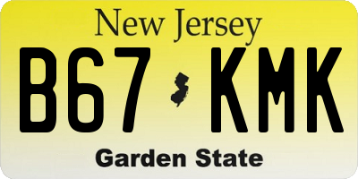NJ license plate B67KMK
